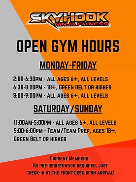 Ninja Schedule | Portland Or | Skyhook Ninja Fitness